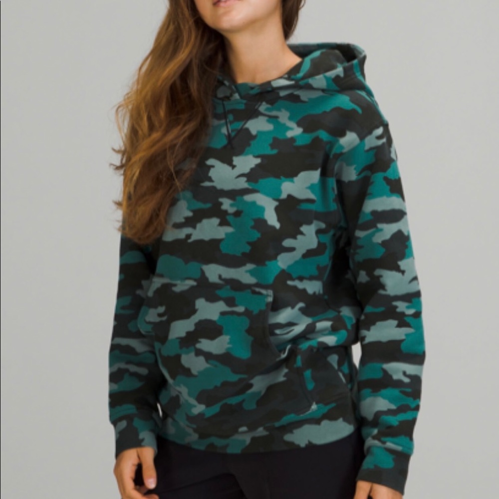 NWOT Lululemon All Yours Hoodie Heritage 365 Camo Tidewater Teal Multi Size 12